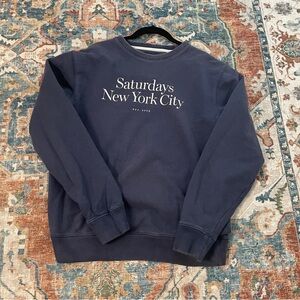 Saturdays New York City Blue Crewneck Sweater Large